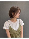 前髪なし大人切りっぱなしボブ