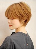 大人女性人気☆柔らかカールのテラコッタマッシュショート