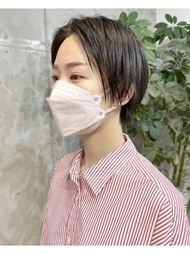 マノハル(MANOHARU) マニッシュ前髪なし黒髪　アッシュブラック　ハンサムショート