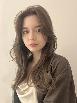 ノク 渋谷(nok) くびれヘア透明感カラー_オリーブベージュレイヤーカット