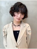 ボブパーマ ウェーブヘア ショートボブ