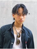 ハイライトパーマセンターパート