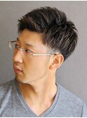 メッシュキャップカラー×刈り上げアップバング