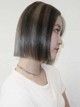 カロン トウキョウ 高円寺店(Kalon Tokyo) 切りっぱなしボブ/デザインカラー／ローライト/セクションカラー