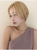 マッシュショート丸みショートボブくびれショート金髪ショート