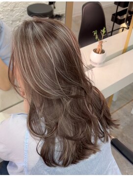 ブレンド 渋谷(BLend) ホワイトグレージュミニウルフデジタルパーマチェリーブラウン