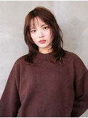 透明感チョコレートブラウンミディアムレイヤー大人美人