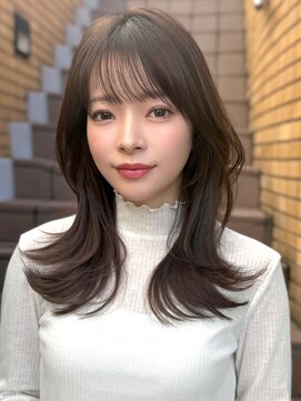 ロビー 表参道(ROBBY) ミディアムレイヤーカット/20代30代40代/顔周りカットワンカール