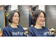 ショートヘア　before after