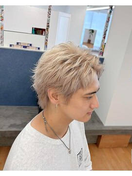 become men's hair 名駅EAST【10月3日 NEW OPEN(予定)】 ホワイトベージュ/スパイキーショート/名古屋/名駅/