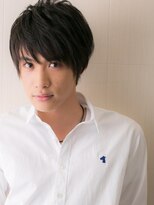 モッズヘア メン 仙台愛子駅前店(mod's hair men) ナチュラル清潔感ブラックフルバングフェザーショートc仙台愛子