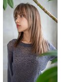 大人かわいい前髪セシルカットココアブラウンフリンジウェーブ