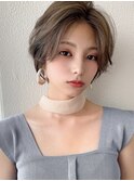 大人かわいい大人ショートかき上げマロンベージュ30代吉祥寺