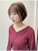 大人ナチュラル丸みショートボブ耳かけ