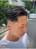 1834渋谷メンズスキンフェードバーバーフェードブラックヘア