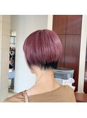ブラックインナーのボルドーショート