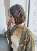 ぱっつんボブ*大人ボブ*ミニボブ*オリーブカラー*30代40代50代