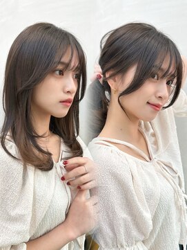 ミラリー トウキョウ(Mirareee Tokyo) 20代30代40代◎前髪パーマ韓国風巻きくすみベージュお団子ヘア