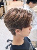 ミルクティーベージュ センターパート
