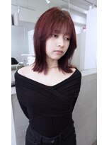 ジーナ オモテサンドウ(XENA) ワインレッド×顔周りレイヤー