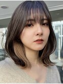 天神大名顔周りレイヤーカットミディアムボブタッセルボブ今泉