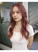 ハイトーンケアブリーチくすみピンクベージュカラー
