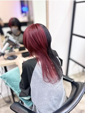 ゲート(GATE.) ＊SAKI＊レッド×ネイビー2トーンカラー