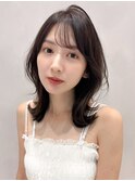 サイドバングくびれヘアナチュラルカール愛され結べるボブ