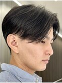 メンズセンターパートウルフセンターパートニュアンスパーマ襟足