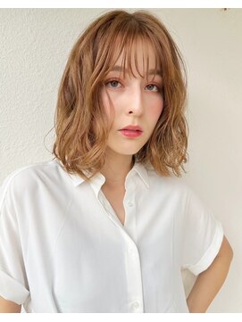 カバーヘア ブリス 戸田公園西口店(COVER HAIR bliss) ニュアンスパーマ/オレンジベージュブラウン小顔ミディp戸田公園