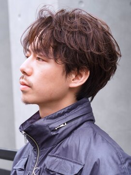 フィフス(fifth) 原宿フェザーパーマニュアンスパーマメンズカットセンターパート