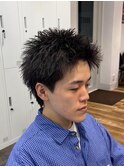 刈り上げセンターパート/波巻きツイストスパイラル/南堀江