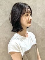 メゾンドイギー(MAISON de IGGY)&nbsp;大人可愛いミディボブ顔まわりレイヤー◎透明感ダークグレージュ