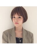 ツヤベージュのシースルーショートボブ☆表参道Cocoon   ACO☆