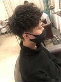 アッシュブラック 韓国マッシュ men's hair