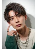 ツイストハーフアップバングショート