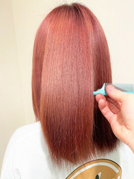 アズールサン 草加西口店(azule-sun) アプリコットピンク,ヘルシースタイル,顔周りレイヤー/草加駅