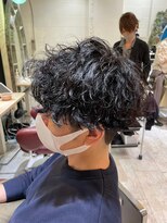 ヘアリゾート エーアイ 原宿(Ai for men) メンズカット 黒髪ショート×スパイラルパーマ