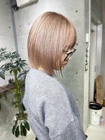 ダンク(DUNK)&nbsp;パツッとボブ×ほんのりピンクベージュ