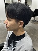 メンズマッシュパーマニュアンスパーマセンターパート刈り上げ