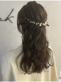 ハーフアップアレンジ/ゆるふわアレンジ/結婚式ヘア