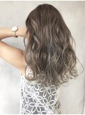 白髪ぼかしハイライト[エアリーロングピンクブラウン]