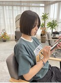 ボブ 内巻きボブ グレージュ