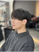 men'sメンズ髪質改善縮毛矯正ブリーチなしブルーブラック/立川