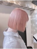 イメチェン/ホワイトブロンド/外ハネボブ/美髪/栄