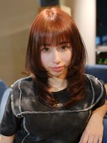 ピークアブー 原宿ハラカド(PEEK-A-BOO) 姫カットレイヤーロングミディアムハッシュカットボルドー