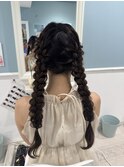 スピードヘアセット15番　編み込みツインテール