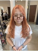 レイヤーカット×ペールオレンジ