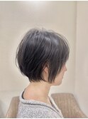 くびれショート/ひし形ショートボブ/ダークブルー
