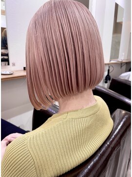 ソイ コンク 下北沢(soi conc) ミニボブ＿ペールピンク＿きりっぱなしボブ＿ブラントカット
